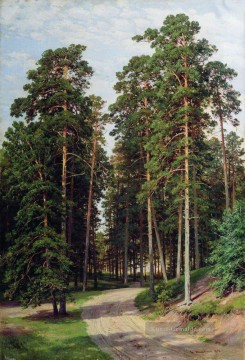  klassische - die Sonne im Wald 1895 klassische Landschaft Ivan Ivanovich Bäume